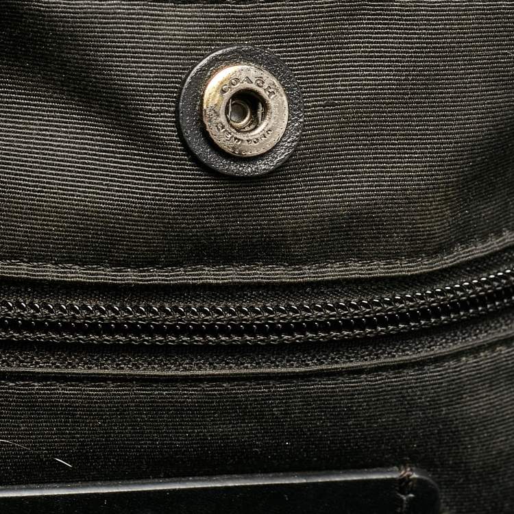 Pre Owned Coach Black Coated Canvas and Leather New Varsity Charles Backpack