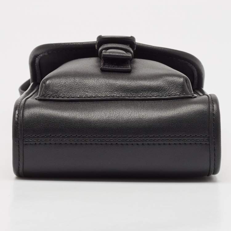 Pre Owned Coach Black Leather Charter North South Crossbody Bag