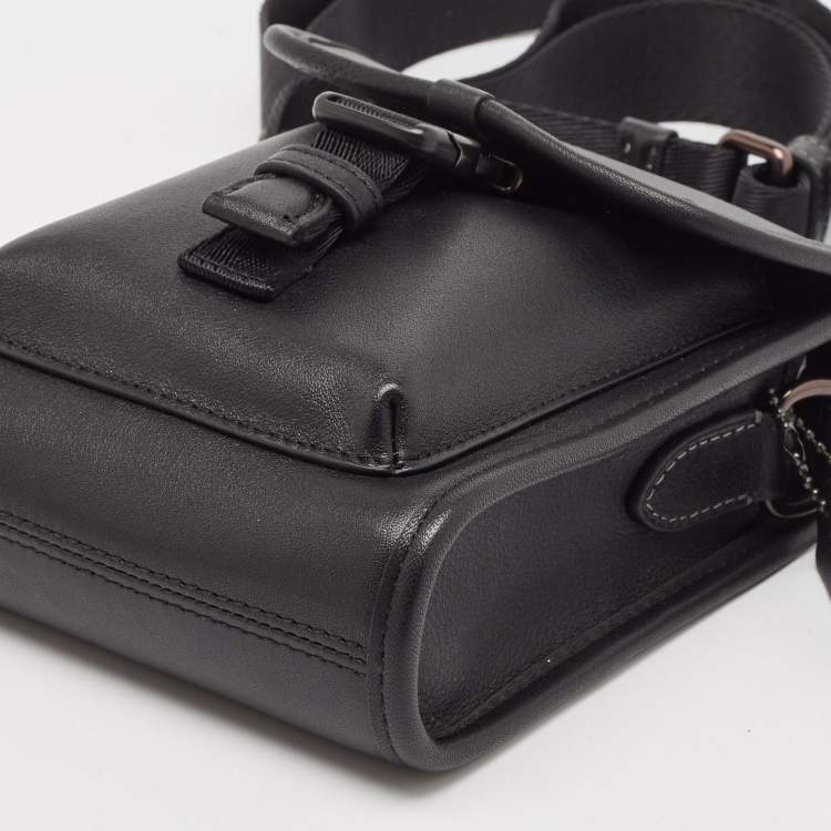 Pre Owned Coach Black Leather Charter North South Crossbody Bag