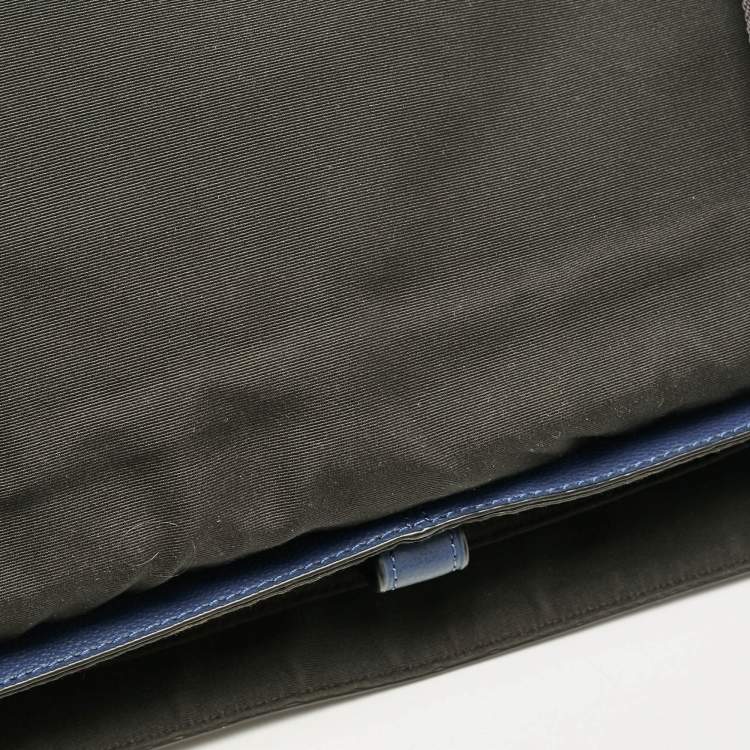 Pre Owned Coach Navy Blue Leather Charles Messenger Bag