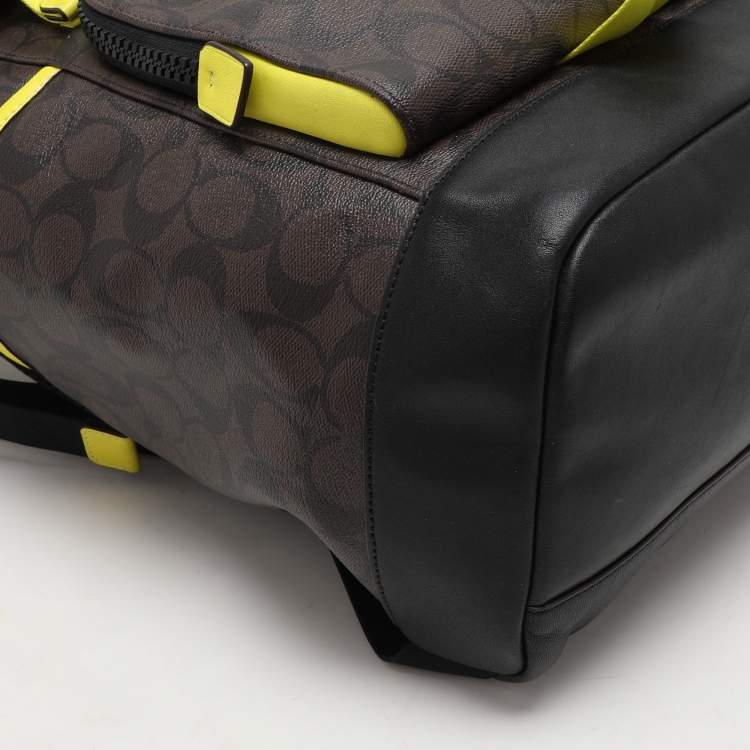 Pre Owned Coach  Colorblock Coated Canvas and Leather Track Backpack