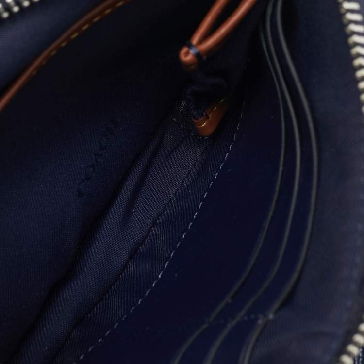 Pre Owned Coach Blue Leather Charter Camera Crossbody Bag
