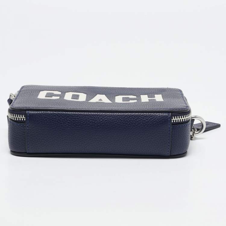 Pre Owned Coach Blue Leather Charter Camera Crossbody Bag
