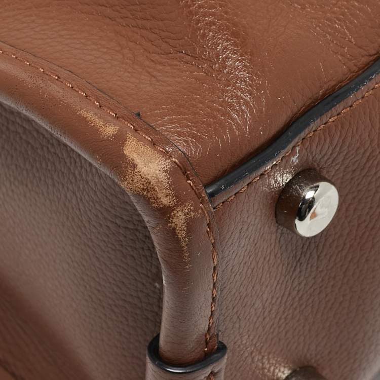 Pre Owned Coach Brown/Black Leather Bond Briefcase Bag