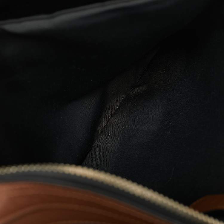 Pre Owned Coach Brown/Black Leather Bond Briefcase Bag