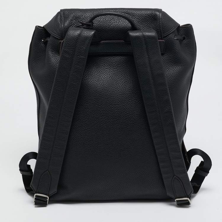 Pre Owned Coach Black Leather Manhattan Backpack