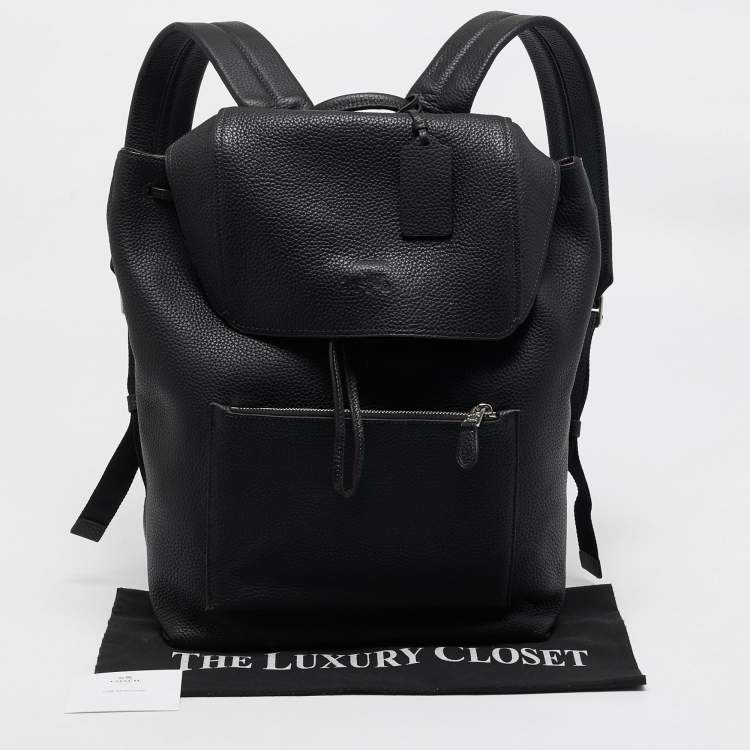 Pre Owned Coach Black Leather Manhattan Backpack
