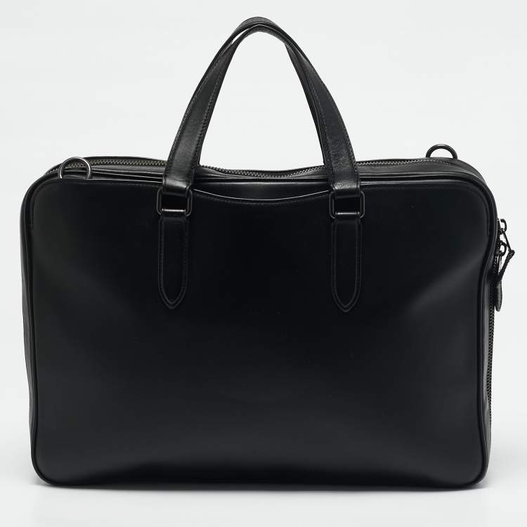 Pre Owned Coach Black Leather Graham Briefcase