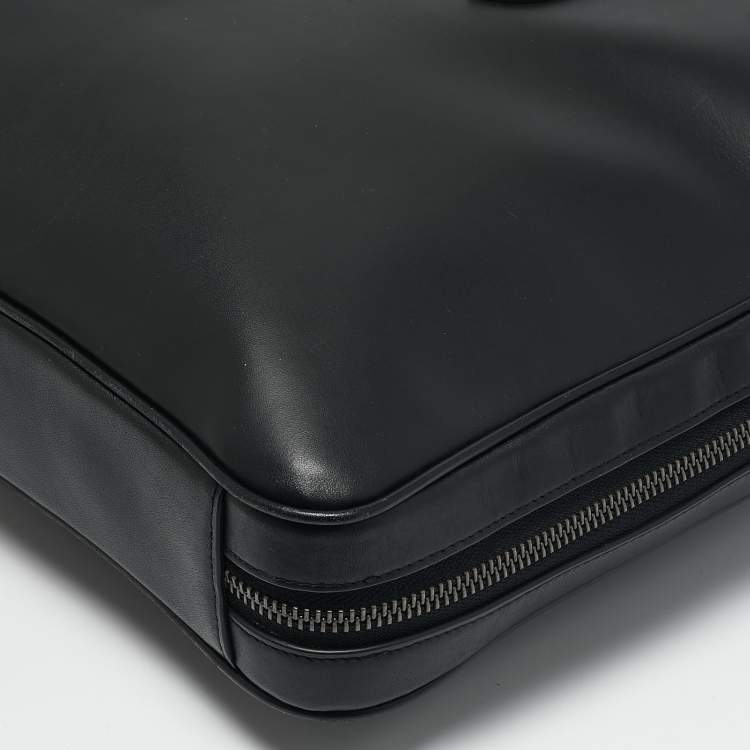 Pre Owned Coach Black Leather Graham Briefcase