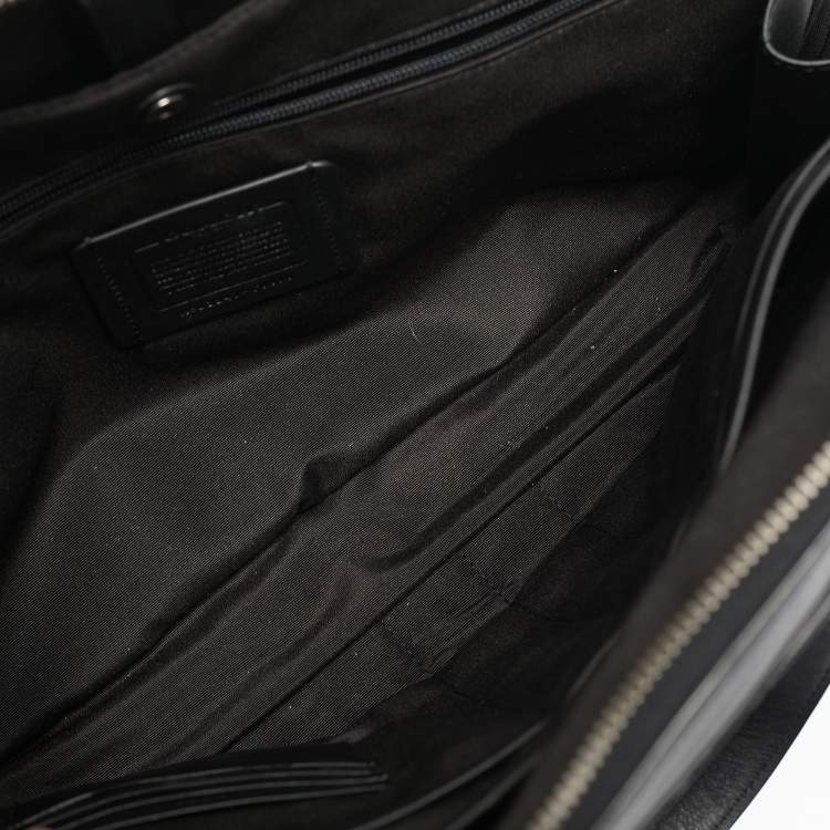 Pre Owned Coach Black Leather Graham Briefcase