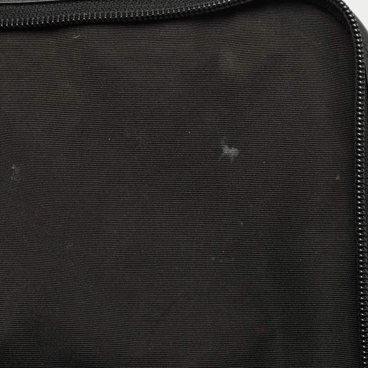 Pre Owned Coach Black Perforated Leather and Nylon Terrain Trek Duffel Bag