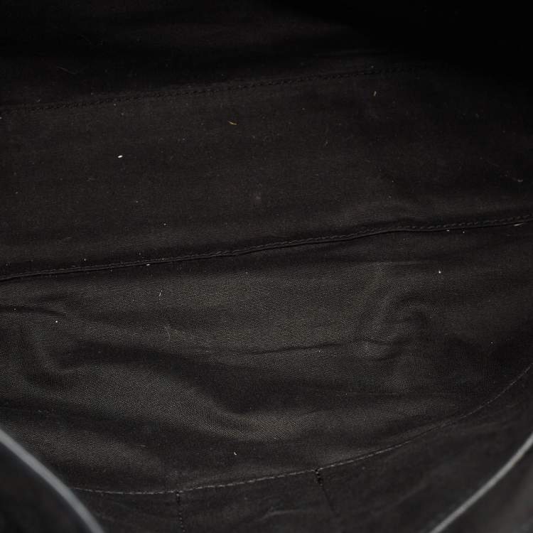 Pre Owned Coach Black Signature Coated Canvas and Leather Metropolitan Portfolio Briefcases Bag