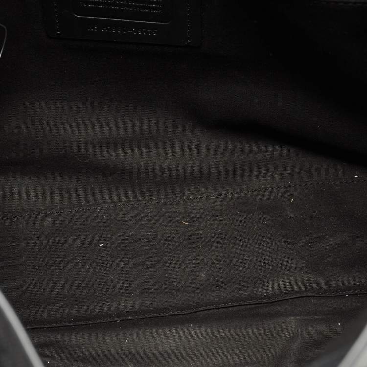 Pre Owned Coach Black Signature Coated Canvas and Leather Metropolitan Portfolio Briefcases Bag