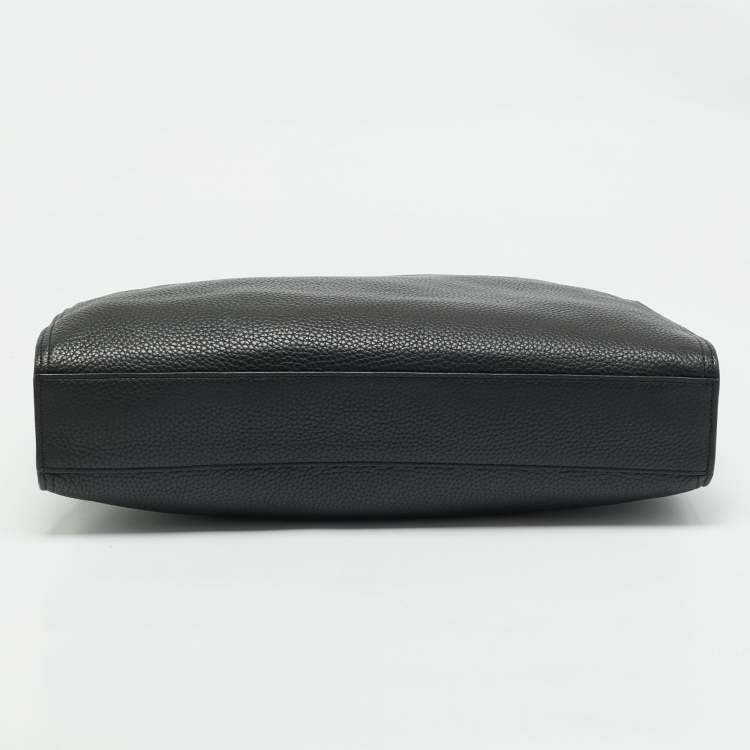 Pre Owned Coach Black Leather Gotham Folio Briefcase Bag