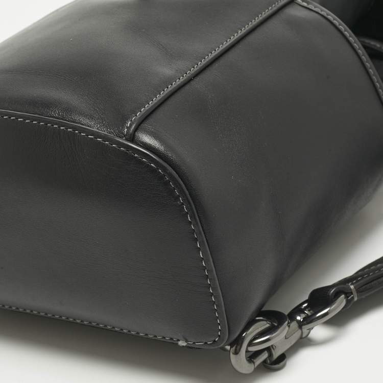 Pre Owned Coach Black Leather Racer Pack Bag