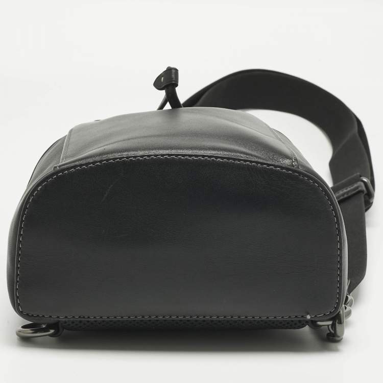 Pre Owned Coach Black Leather Racer Pack Bag