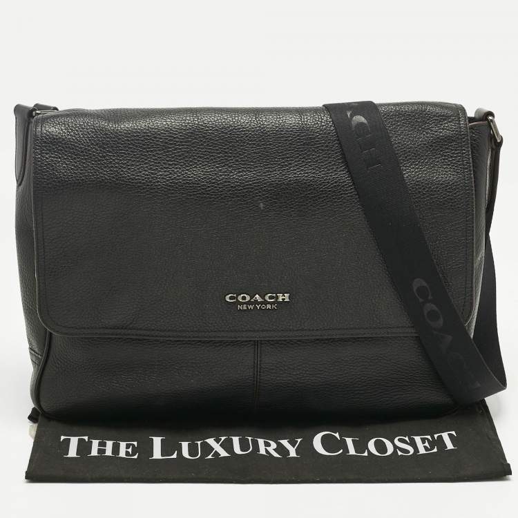 Pre Owned Coach Black Leather Metropolitan Soft Courier Messenger Bag
