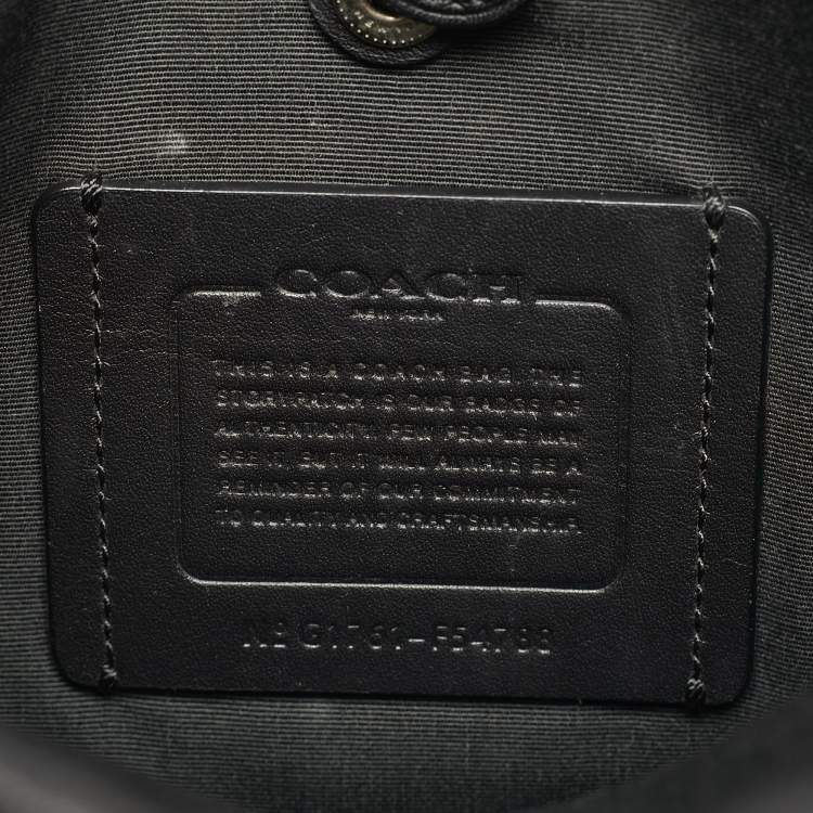 Pre Owned Coach Black Signature Coated Canvas and Leather Flight Messenger Bag