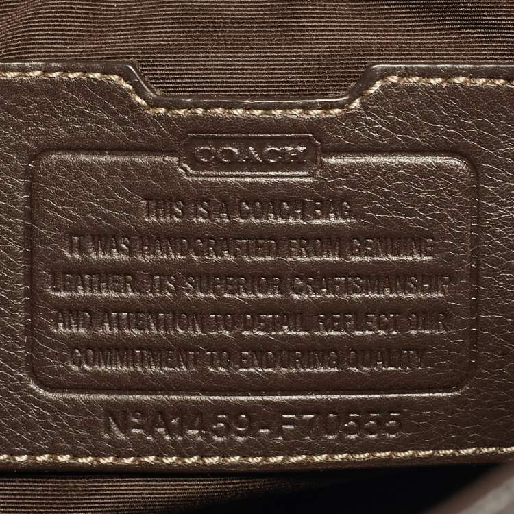 مملوكة مسبقًا Coach Heritage Web Dark Brown Leather Messenger Bag