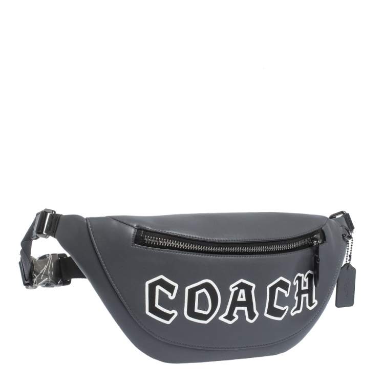 Pre Owned Coach Grey Leather Body Bag