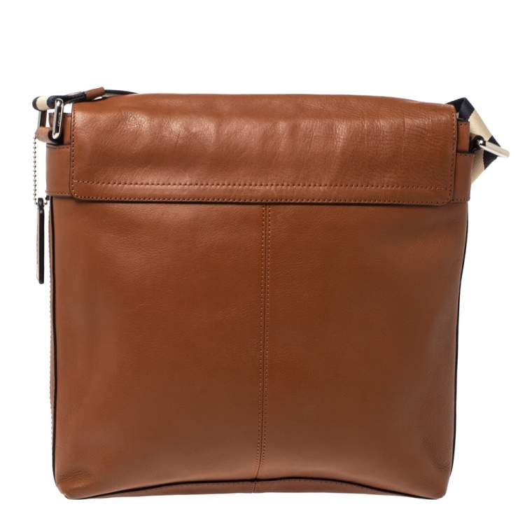 مملوكة مسبقًا Coach Tan Leather Sullivan Messenger Flap Bag