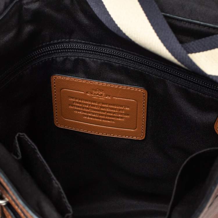 مملوكة مسبقًا Coach Tan Leather Sullivan Messenger Flap Bag