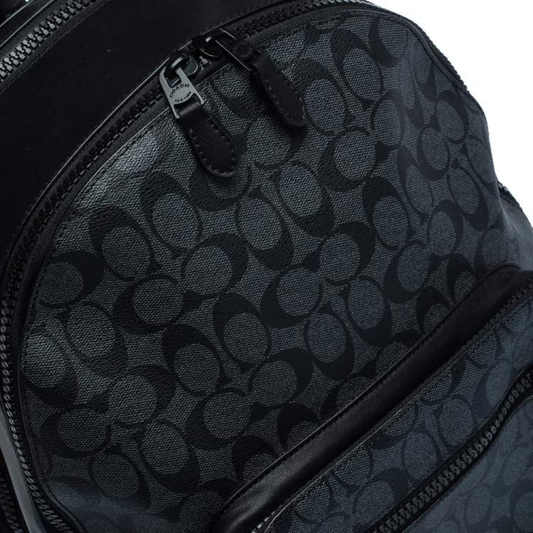 Pre Owned Coach Black Coated Canvas and Leather West Backpack 