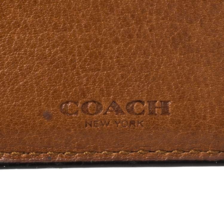Pre Owned Coach Brown Leather Bifold Wallet