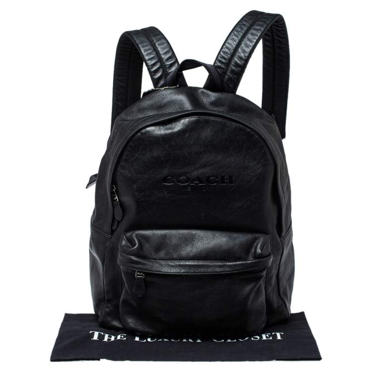 Pre Owned Coach Black Leather Campus Backpack