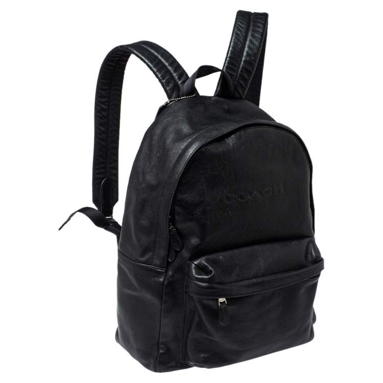 Pre Owned Coach Black Leather Campus Backpack