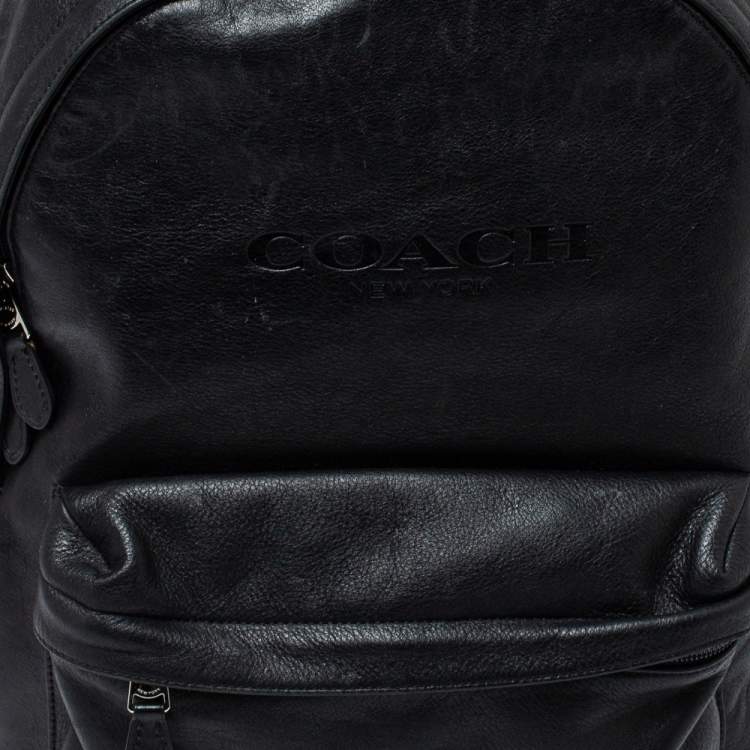 Pre Owned Coach Black Leather Campus Backpack