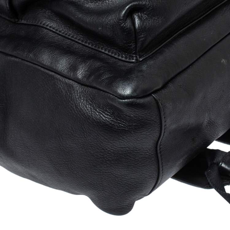 Pre Owned Coach Black Leather Campus Backpack