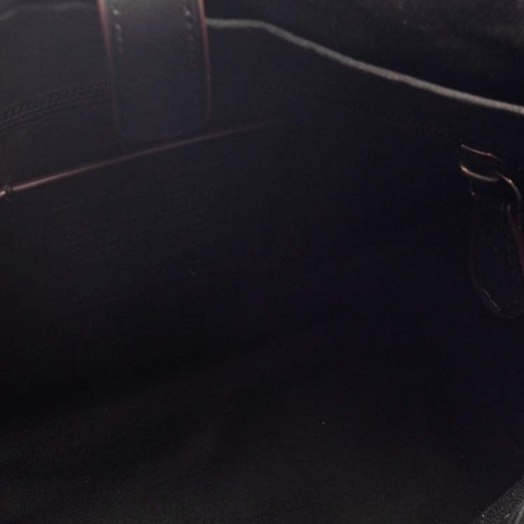 Pre Owned Coach Black/Red Plaid Print Coated Canvas and Leather Charles Messenger Bag