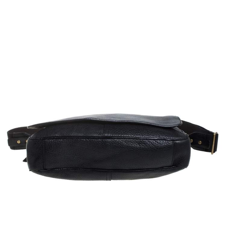 Pre Owned Coach Black Pebbled Leather Courier Legacy Messenger Bag