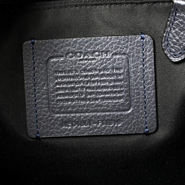 Pre Owned Coach Dark Blue Pebbled Leather Hamilton Laptop Bag