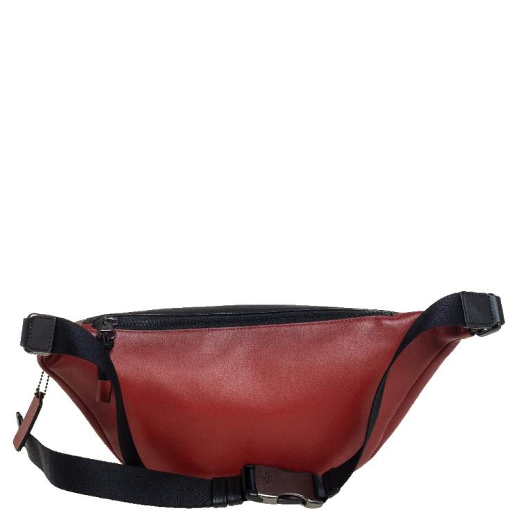 Pre Owned Coach Tri Color Signature Coated Canvas and Leather Warren Belt Bag