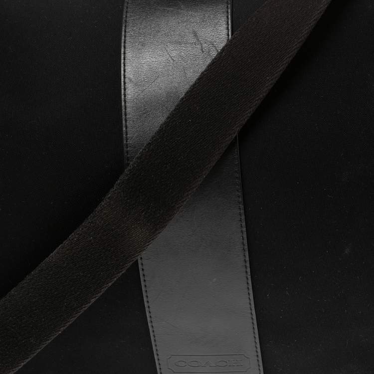 Pre Owned Coach Black Nylon and Leather Trim Large Messenger Bag