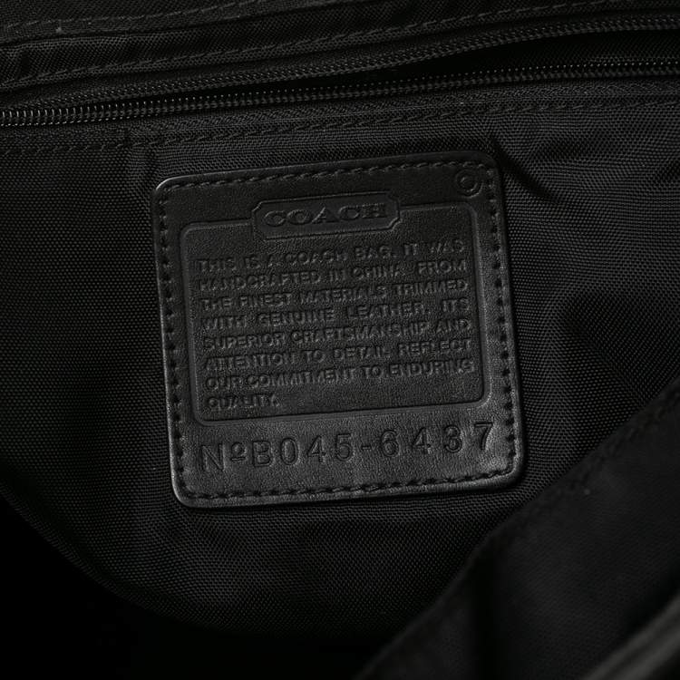 Pre Owned Coach Black Nylon and Leather Trim Large Messenger Bag