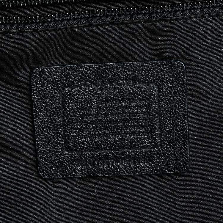 Pre Owned Coach Black Leather And Mesh Charles Slim Backpack
