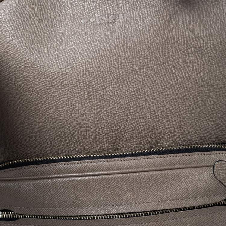 Pre Owned Coach Taupe Leather Backpack