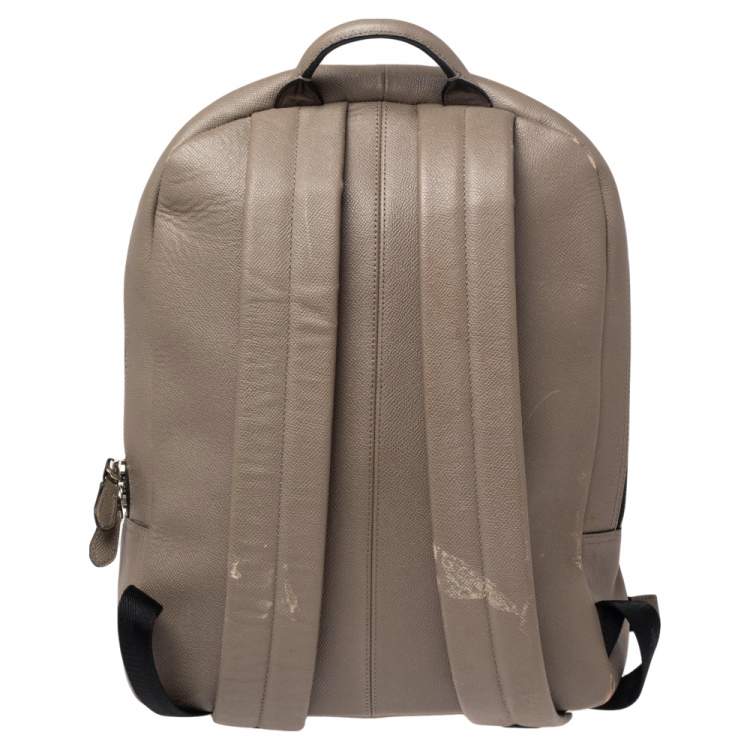 Pre Owned Coach Taupe Leather Backpack