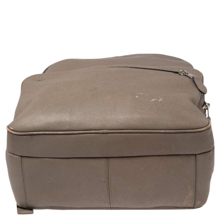 Pre Owned Coach Taupe Leather Backpack