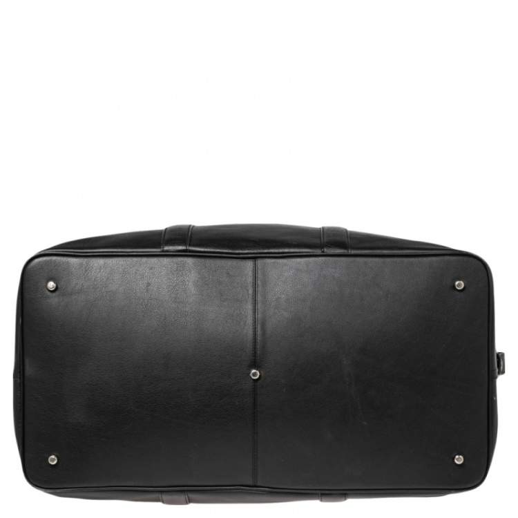 Pre Owned Coach Black Leather Voyager Duffel Bag