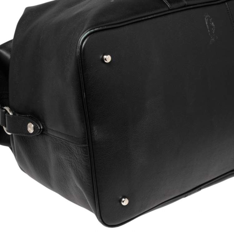 Pre Owned Coach Black Leather Voyager Duffel Bag