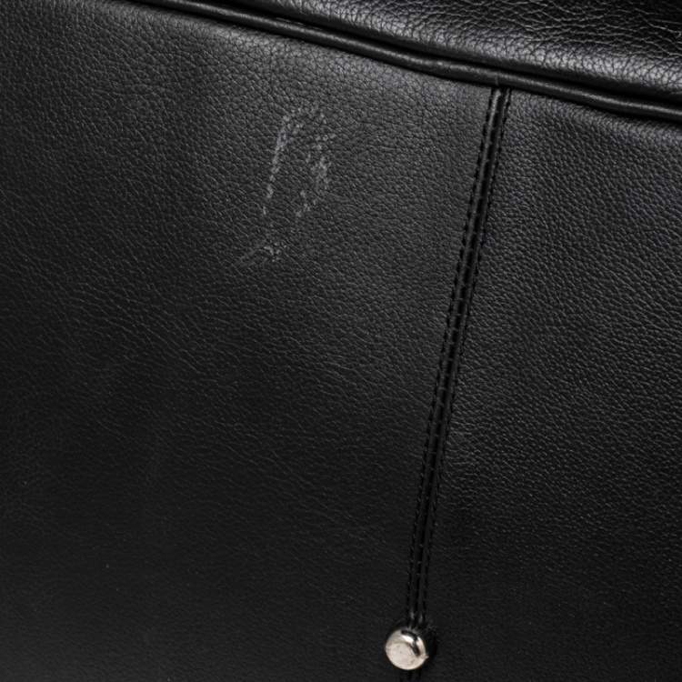 Pre Owned Coach Black Leather Voyager Duffel Bag