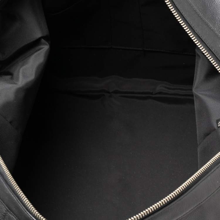 Pre Owned Coach Black Leather Voyager Duffel Bag