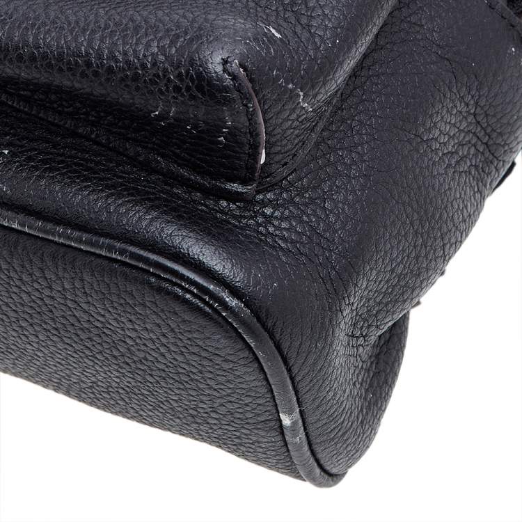 Pre Owned Coach Black Leather Academy Sling Backpack