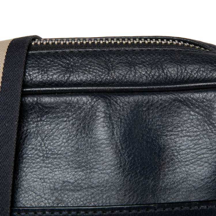 Pre Owned Coach Navy Blue Leather Messenger Bag 