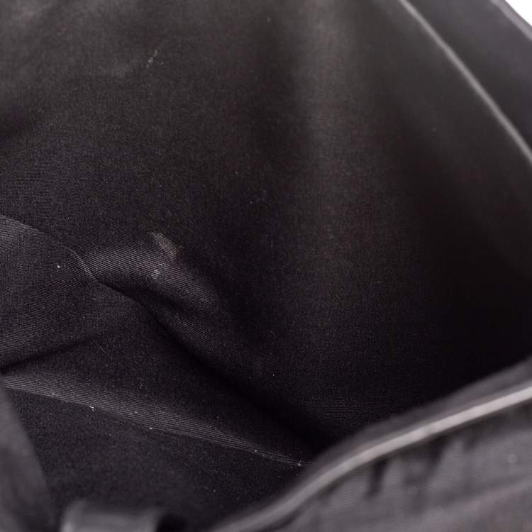 Pre Owned Coach Black Signature Embossed Leather Charles Flap Messenger Bag