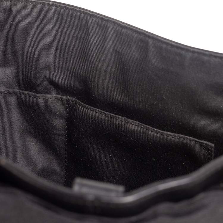 Pre Owned Coach Black Signature Embossed Leather Charles Flap Messenger Bag